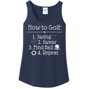 How To Golf Swing Swear Find Ball Repeat Funny Ladies Essential Tank