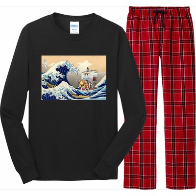 Hokusai The Great Wave Off Kanagawa Japanese Art Anime Long Sleeve Pajama Set