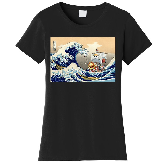 Hokusai The Great Wave Off Kanagawa Japanese Art Anime Women's T-Shirt