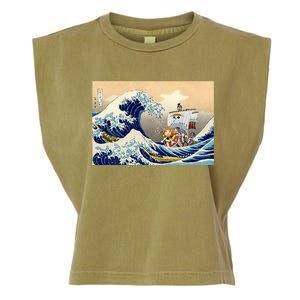 Hokusai The Great Wave Off Kanagawa Japanese Art Anime Garment-Dyed Women's Muscle Tee