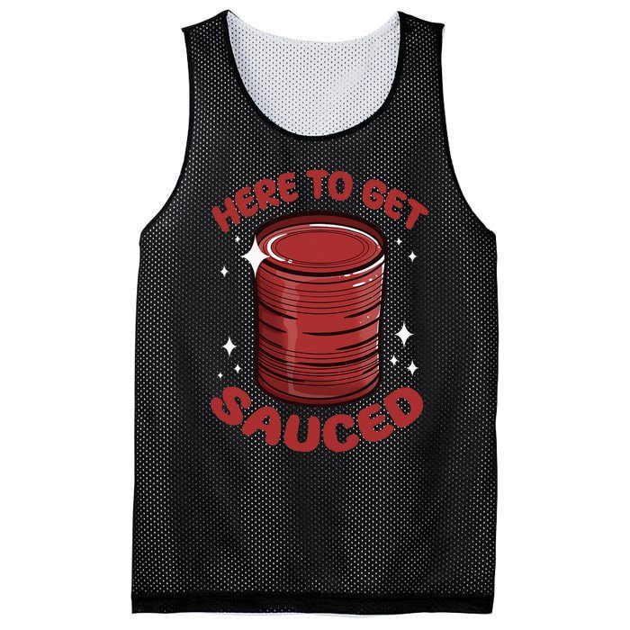 Here To Get Sauced Shirt Christmas Get Sauced Thanksgiving  Mesh Reversible Basketball Jersey Tank