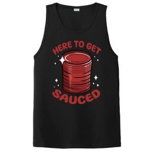 Here To Get Sauced Shirt Christmas Get Sauced Thanksgiving  PosiCharge Competitor Tank