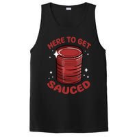 Here To Get Sauced Shirt Christmas Get Sauced Thanksgiving  PosiCharge Competitor Tank