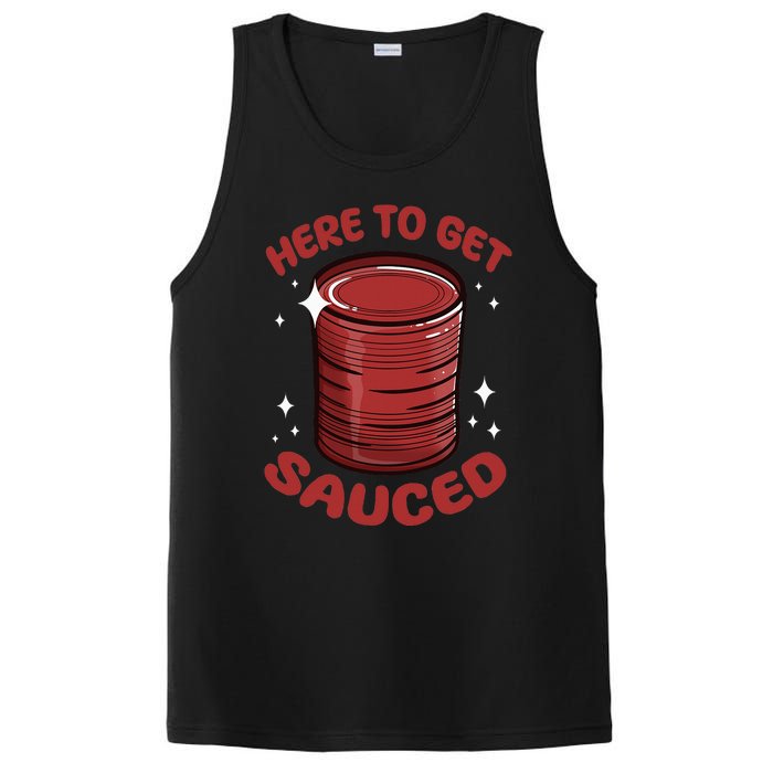 Here To Get Sauced Shirt Christmas Get Sauced Thanksgiving  PosiCharge Competitor Tank