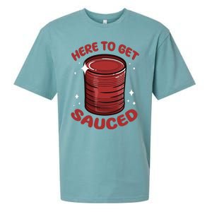 Here To Get Sauced Shirt Christmas Get Sauced Thanksgiving  Sueded Cloud Jersey T-Shirt