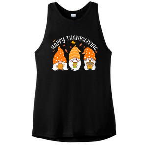 Happy Thanksgiving Gnome Festive Holiday Ladies PosiCharge Tri-Blend Wicking Tank