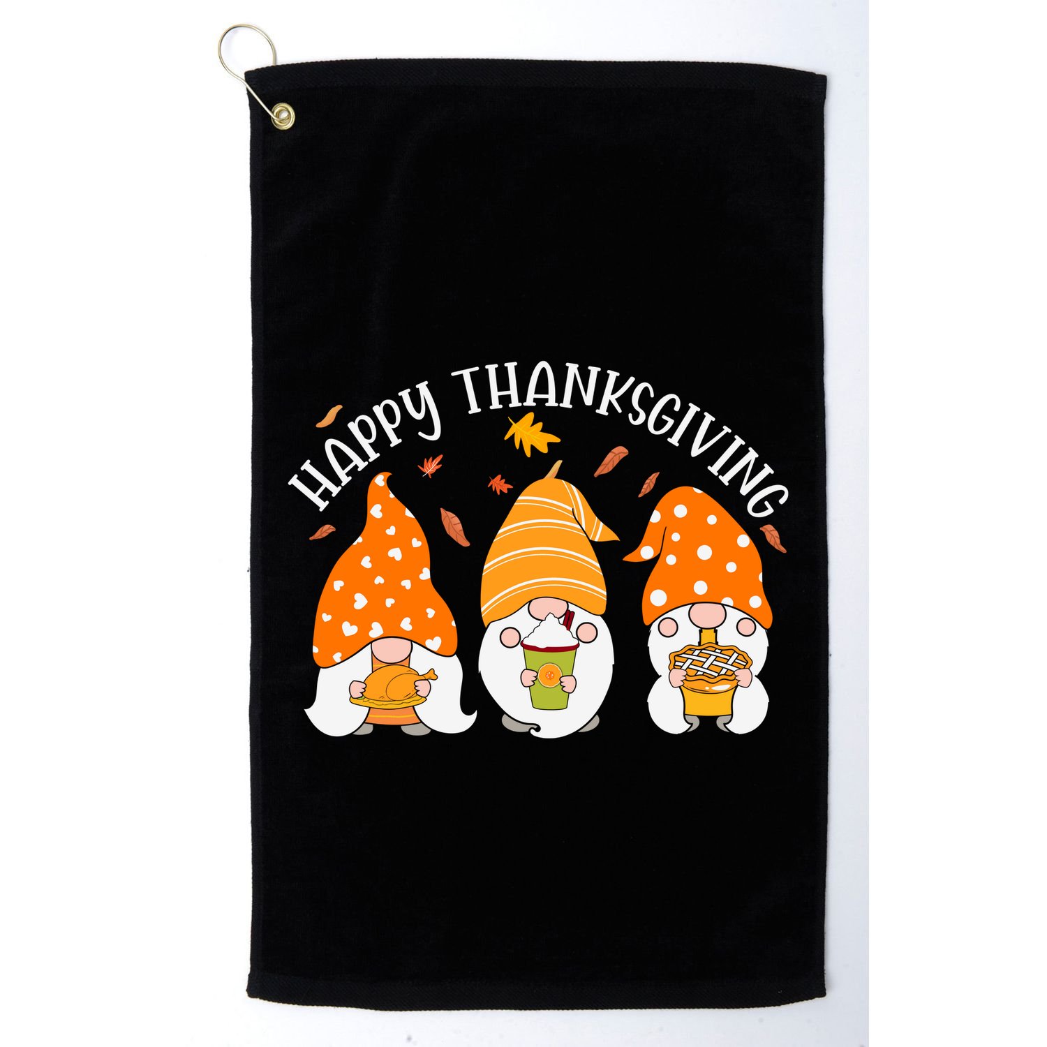 Happy Thanksgiving Gnome Festive Holiday Golf Towel