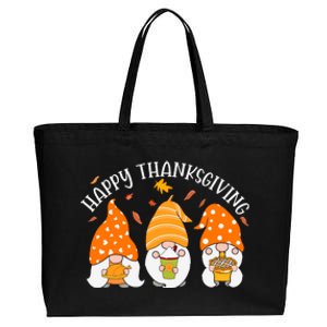 Happy Thanksgiving Gnome Festive Holiday Cotton Canvas Jumbo Tote