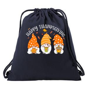 Happy Thanksgiving Gnome Festive Holiday Drawstring Bag