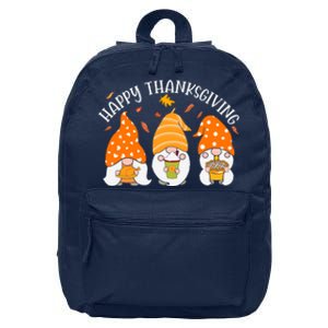 Happy Thanksgiving Gnome Festive Holiday 16 in Basic Backpack