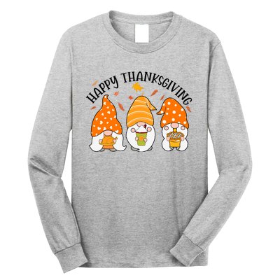 Happy Thanksgiving Gnome Festive Holiday Long Sleeve Shirt