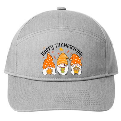 Happy Thanksgiving Gnome Festive Holiday 7-Panel Snapback Hat