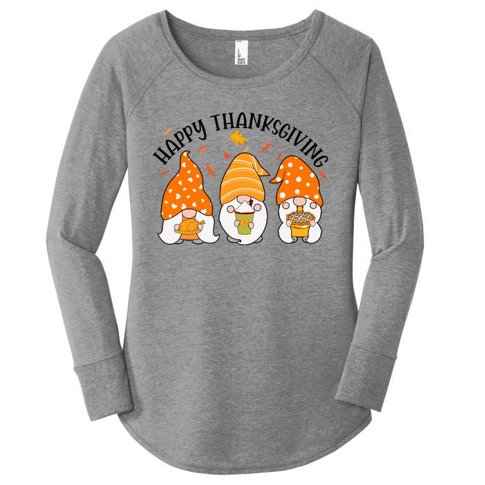 Happy Thanksgiving Gnome Festive Holiday Women's Perfect Tri Tunic Long Sleeve Shirt