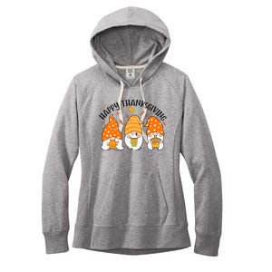 Happy Thanksgiving Gnome Festive Holiday Women's Fleece Hoodie