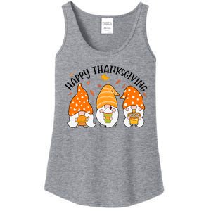 Happy Thanksgiving Gnome Festive Holiday Ladies Essential Tank