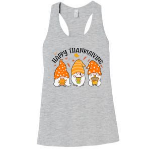 Happy Thanksgiving Gnome Festive Holiday Women's Racerback Tank