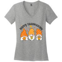 Happy Thanksgiving Gnome Festive Holiday Women's V-Neck T-Shirt