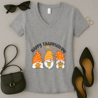 Happy Thanksgiving Gnome Festive Holiday Women's V-Neck T-Shirt