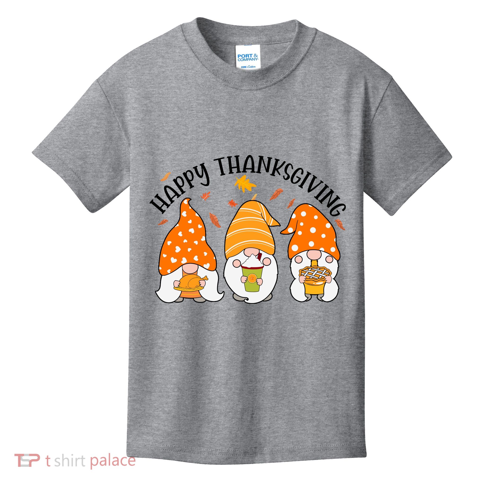 Happy Thanksgiving Gnome Festive Holiday Kids T-Shirt