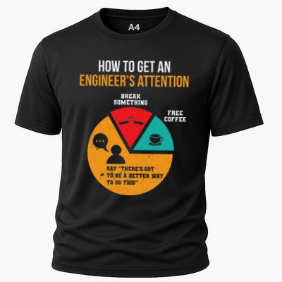 How To Get EngineerS Attention Pie Chart Funny Engineer Cooling Performance Crew T-Shirt