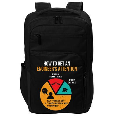 How To Get EngineerS Attention Pie Chart Funny Engineer Impact Tech Backpack