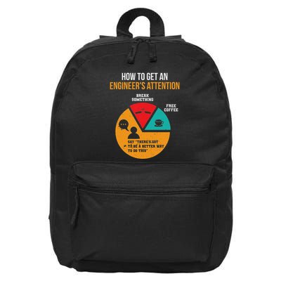 How To Get EngineerS Attention Pie Chart Funny Engineer 16 in Basic Backpack
