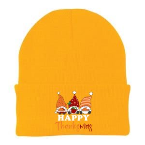 Happy Thanksmas Gnomes Thanksgiving Christmas Great Gift Knit Cap Winter Beanie