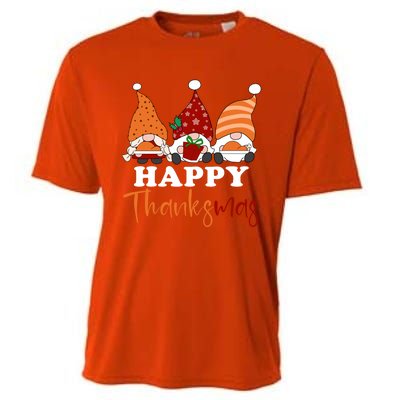 Happy Thanksmas Gnomes Thanksgiving Christmas Great Gift Cooling Performance Crew T-Shirt