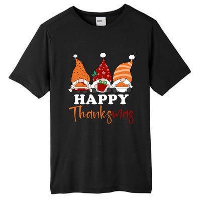 Happy Thanksmas Gnomes Thanksgiving Christmas Great Gift Tall Fusion ChromaSoft Performance T-Shirt