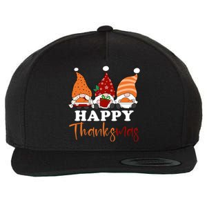 Happy Thanksmas Gnomes Thanksgiving Christmas Great Gift Wool Snapback Cap