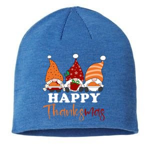 Happy Thanksmas Gnomes Thanksgiving Christmas Great Gift Sustainable Beanie