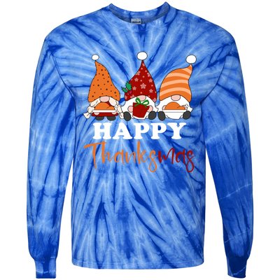 Happy Thanksmas Gnomes Thanksgiving Christmas Great Gift Tie-Dye Long Sleeve Shirt