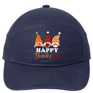 Happy Thanksmas Gnomes Thanksgiving Christmas Great Gift 7-Panel Snapback Hat