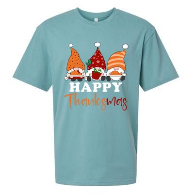 Happy Thanksmas Gnomes Thanksgiving Christmas Great Gift Sueded Cloud Jersey T-Shirt