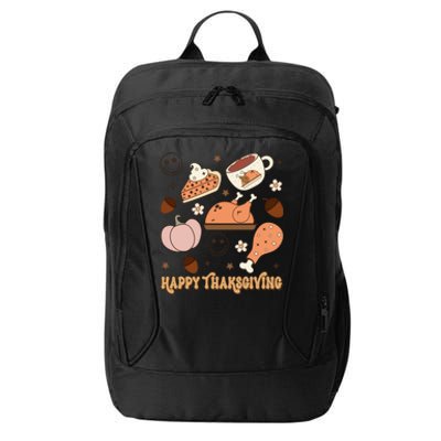 Happy Thanksgiving Groovy Family Thanksgiving Matching Outfits City Backpack