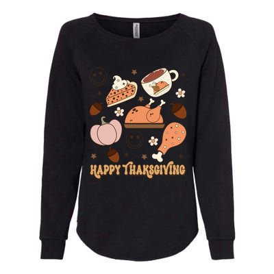 Happy Thanksgiving Groovy Family Thanksgiving Matching Outfits Womens California Wash Sweatshirt