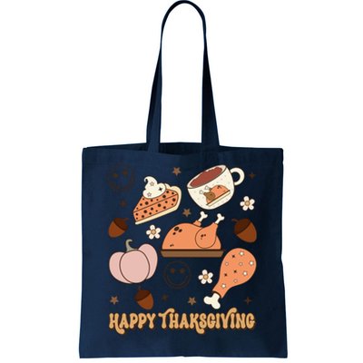 Happy Thanksgiving Groovy Family Thanksgiving Matching Outfits Tote Bag