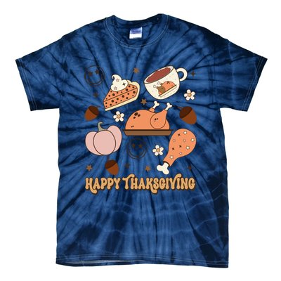 Happy Thanksgiving Groovy Family Thanksgiving Matching Outfits Tie-Dye T-Shirt