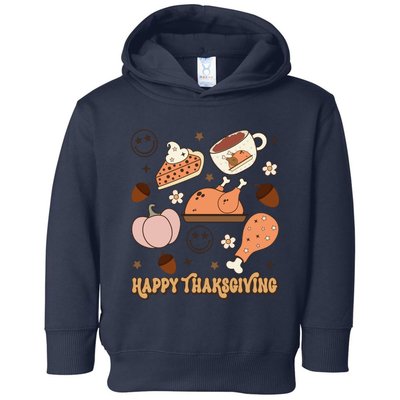 Happy Thanksgiving Groovy Family Thanksgiving Matching Outfits Toddler Hoodie