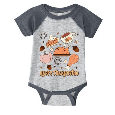 Happy Thanksgiving Groovy Family Thanksgiving Matching Outfits Infant Baby Jersey Bodysuit