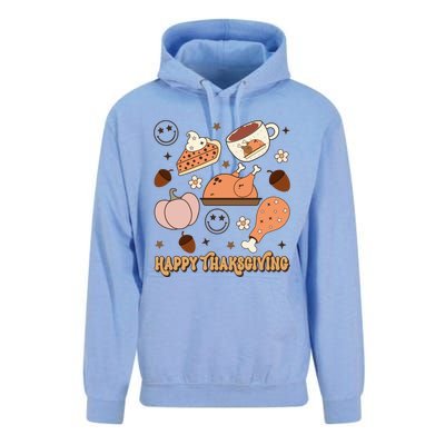 Happy Thanksgiving Groovy Family Thanksgiving Matching Outfits Unisex Surf Hoodie