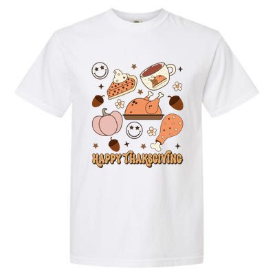 Happy Thanksgiving Groovy Family Thanksgiving Matching Outfits Garment-Dyed Heavyweight T-Shirt