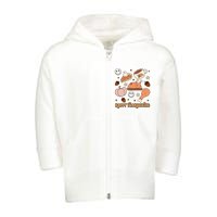 Happy Thanksgiving Groovy Family Thanksgiving Matching Outfits Toddler Zip Fleece Hoodie