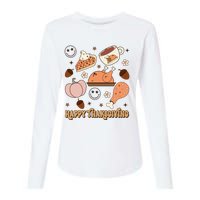 Happy Thanksgiving Groovy Family Thanksgiving Matching Outfits Womens Cotton Relaxed Long Sleeve T-Shirt