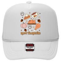 Happy Thanksgiving Groovy Family Thanksgiving Matching Outfits High Crown Mesh Back Trucker Hat