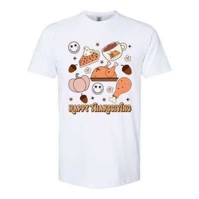 Happy Thanksgiving Groovy Family Thanksgiving Matching Outfits Softstyle CVC T-Shirt