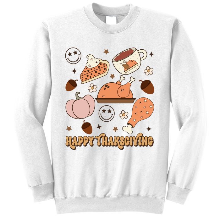 Happy Thanksgiving Groovy Family Thanksgiving Matching Outfits Sweatshirt