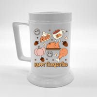 Happy Thanksgiving Groovy Family Thanksgiving Matching Outfits Beer Stein