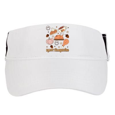 Happy Thanksgiving Groovy Family Thanksgiving Matching Outfits Adult Drive Performance Visor