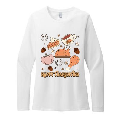 Happy Thanksgiving Groovy Family Thanksgiving Matching Outfits Womens CVC Long Sleeve Shirt